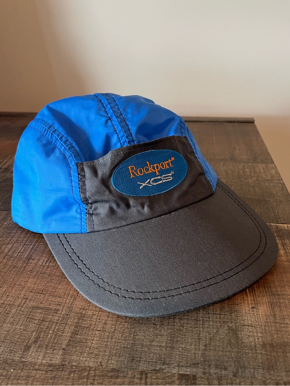 Vintage Rockport XCS Blue Gray Nylon 5-Panel Running Camp Cap